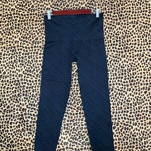 Spanx Black Scaled High-Waisted Leggings